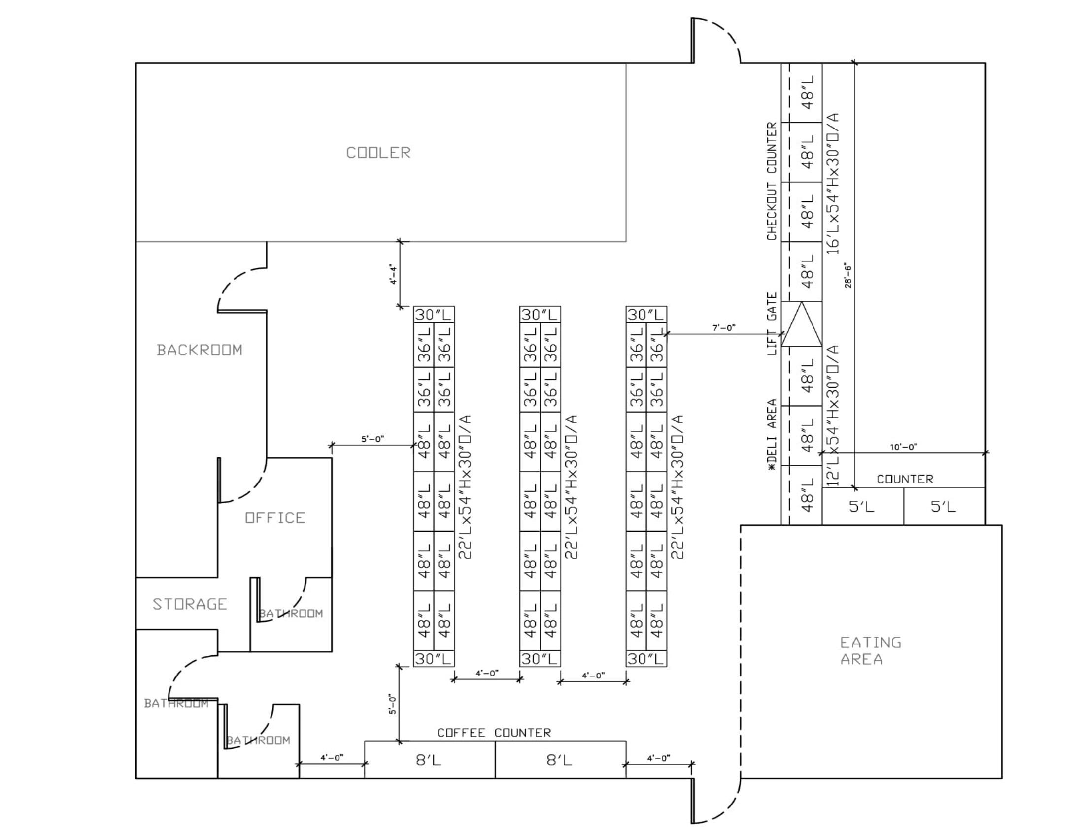 Convenience Store Floor Plan Layout  Convenience  Store  Shelving Convenience  Store  Design  